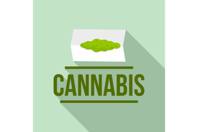 Cannabis powder logo, flat style
