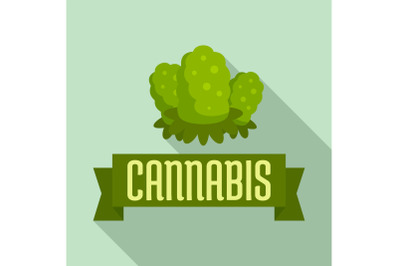 Cannabis seed logo, flat style
