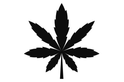 Cannabis leaf icon, simple style