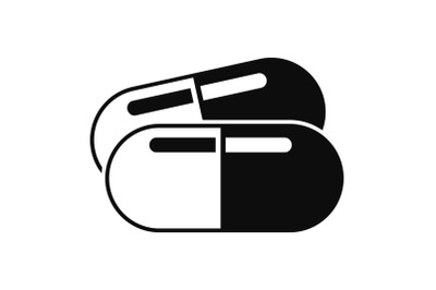 Marijuana drug pill icon, simple style