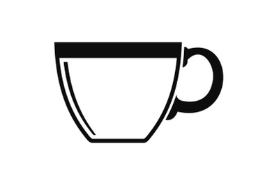 Cannabis tea cup icon, simple style