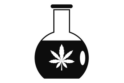 Marijuana flask icon, simple style