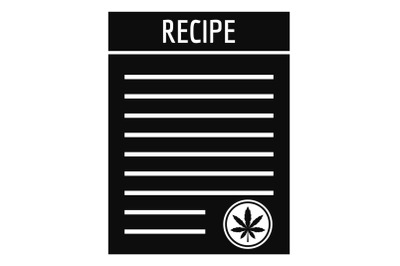 Recipe marijuana paper icon, simple style