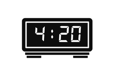 Digital alarm clock icon, simple style