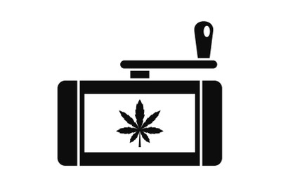 Marijuana grinder icon, simple style