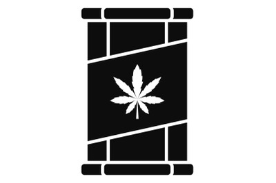 Marijuana tin can icon, simple style