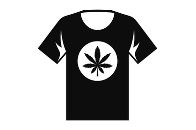 Cannabis tshirt icon, simple style