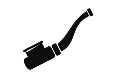 Cannabis smoking pipe icon, simple style