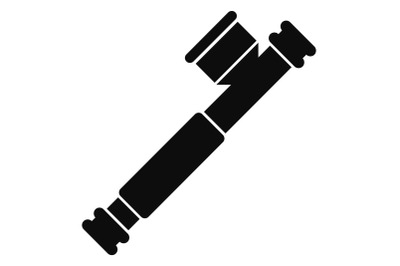 Marijuana smoke pipe icon, simple style