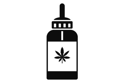 Cannabis medical bottle icon, simple style