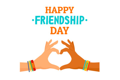 Friendship day concept background, flat style