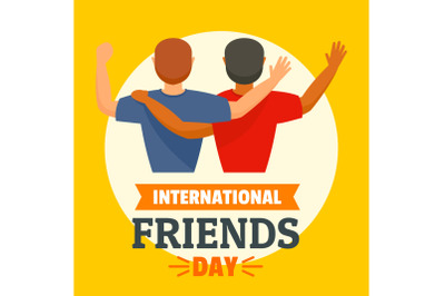 International friends day concept background, flat style