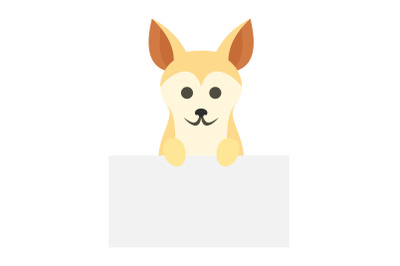 Dog on wall icon, flat style