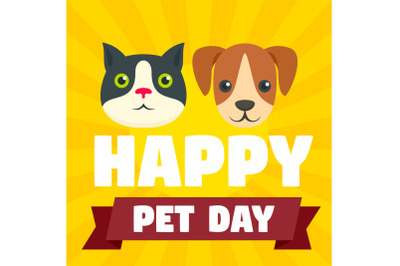 Happy national pet day concept background, flat style
