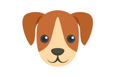 Cute dog mascot icon, flat style
