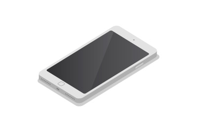 Smartphone icon set, isometric style