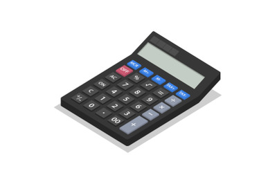 Calculator icon set, isometric style