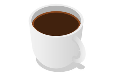 Cup of coffee icon set, isometric style