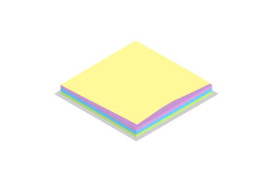 Paper stick icon set, isometric style