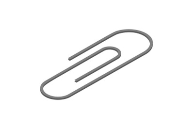 Metal paper clip icon set, isometric style