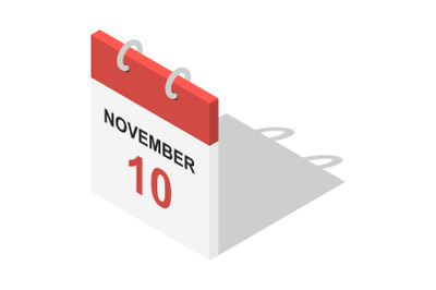 Calendar icon set, isometric style
