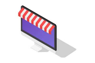 Online shop icon set, isometric style