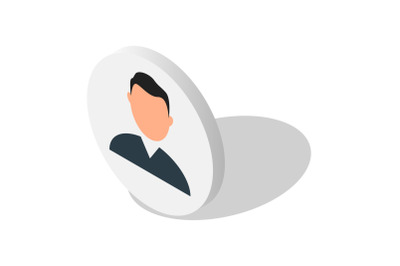 Businessman avatar icon set, isometric style