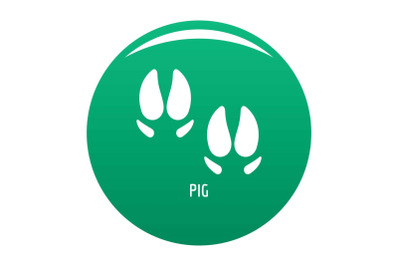 Pig step icon vector green