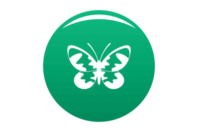 Butterfly with ornament icon vector green