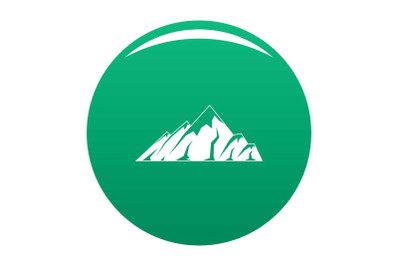 Alpine mountain icon vector green