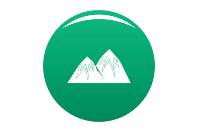 Snow peak icon vector green