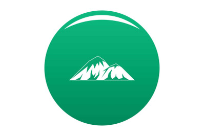 Climbing on mountain icon vector green