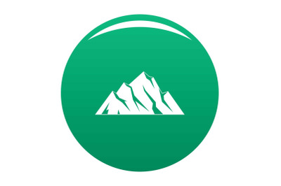 Extreme mountain icon vector green