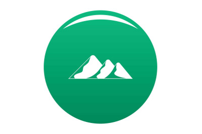 Travel to mountain icon vector green