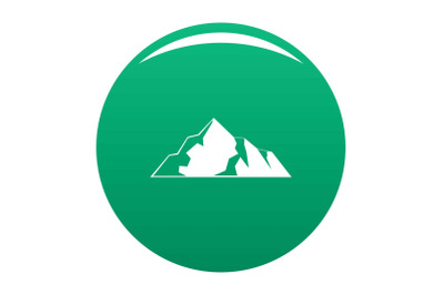 Ice mountain icon vector green