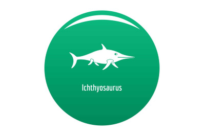 Ichthyosaurus icon vector green