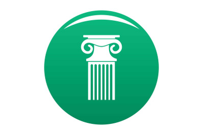 Decorative column icon vector green