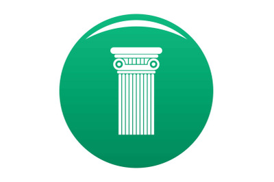 Architectural column icon vector green