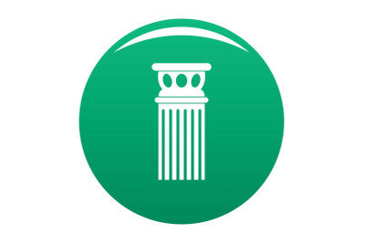 Ancient column icon vector green