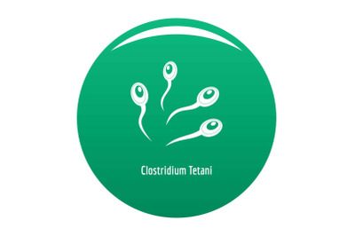 Clostridium tetani icon vector green