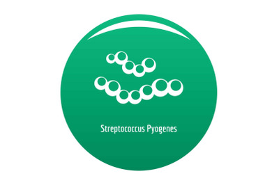 Streptococcus pyogenes icon vector green