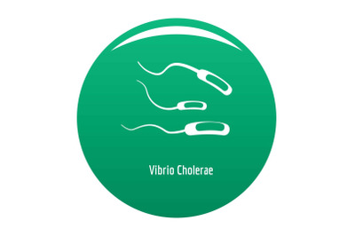 Vibrio Cholerae icon vector green