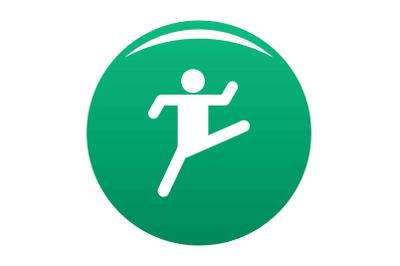 Stick figure stickman icon vector green