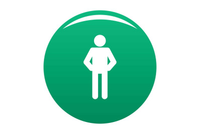 Stick figure stickman icon vector green