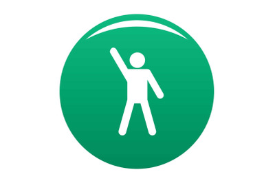 Stick figure stickman icon vector green