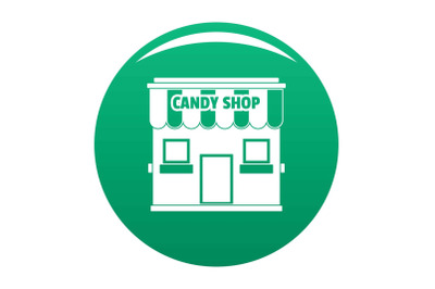 Candy shop icon vector green