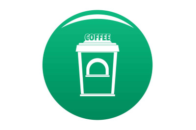 Coffee selling icon vector green