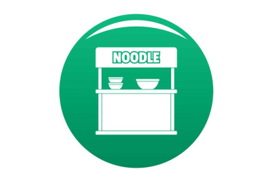 Noodle selling icon vector green