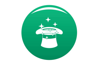 Hat with a star icon vector green