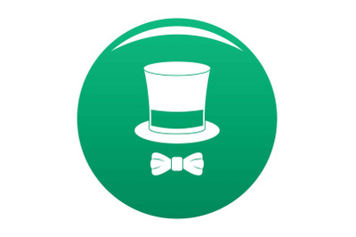 Hat with butterfly icon vector green